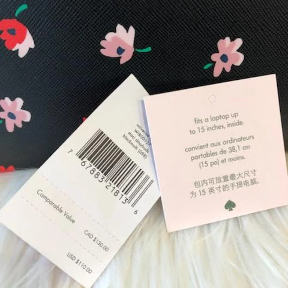 Kate Spade Black w/ Floral Laptop Sleeve